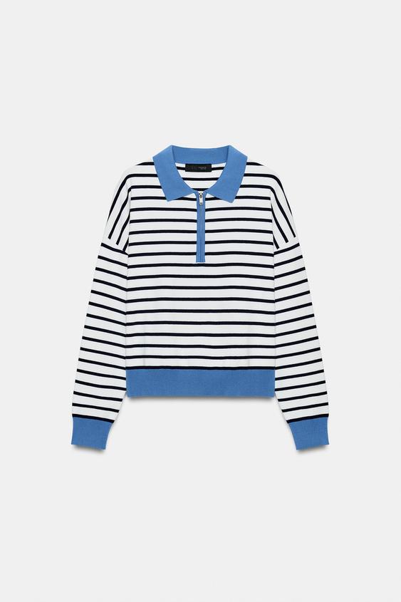Polo en maille rayée