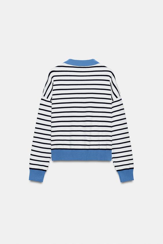 Polo en maille rayée