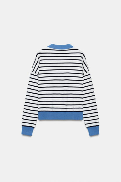 Polo en maille rayée