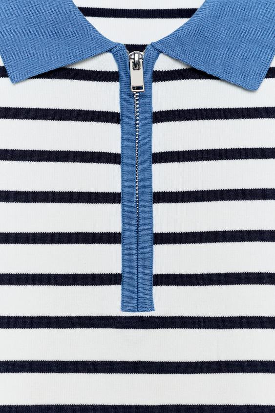 Polo en maille rayée