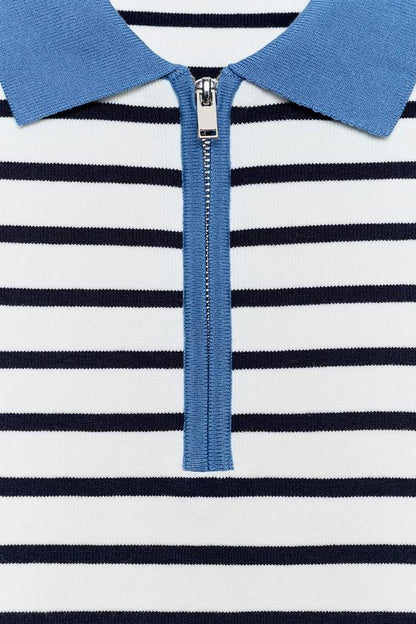 Polo en maille rayée