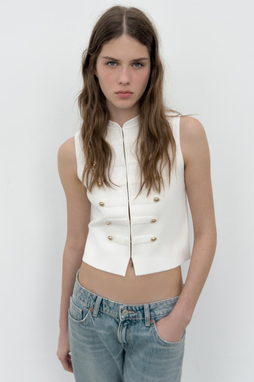 Top façon gilet à boutons
