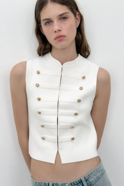 Top façon gilet à boutons