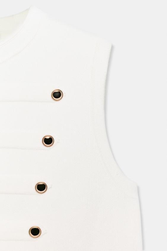 Top façon gilet à boutons