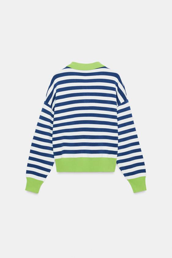 Polo en maille rayée