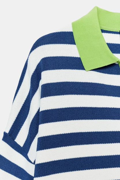 Polo en maille rayée