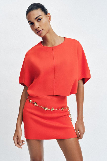 Top court en maille