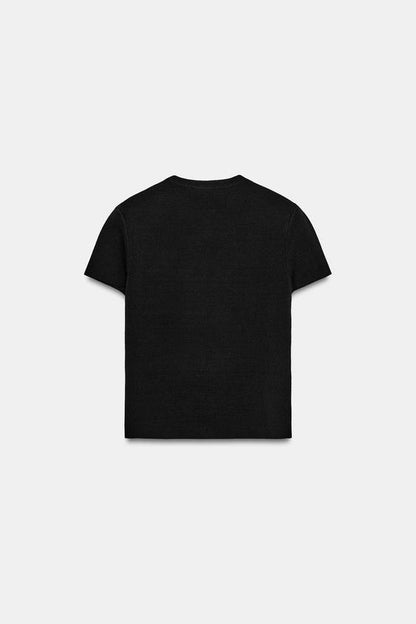 Top en maille à fermeture asymétrique