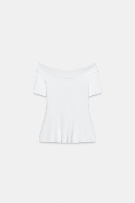 Top en maille à encolure bateau