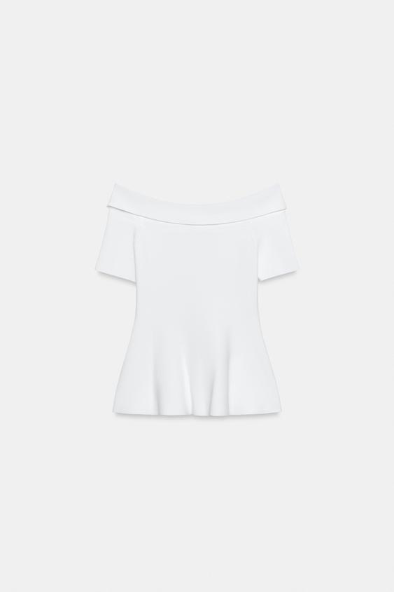Top en maille à encolure bateau
