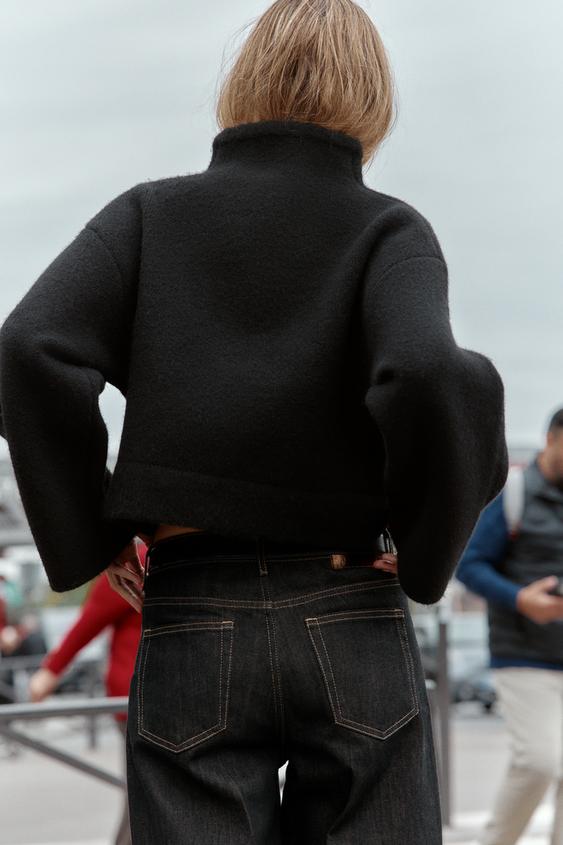 Veste bomber croisée en maille
