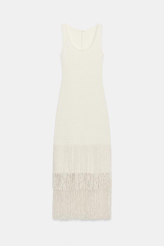 Robe à franges texturée