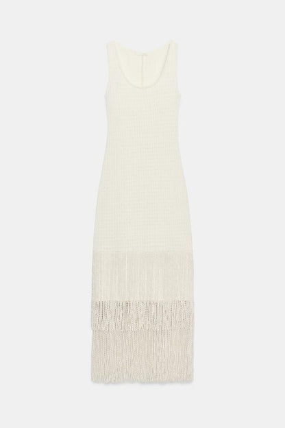 Robe à franges texturée
