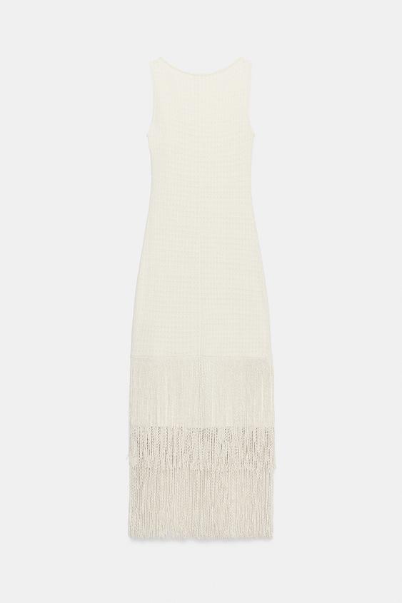 Robe à franges texturée