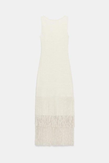 Robe à franges texturée