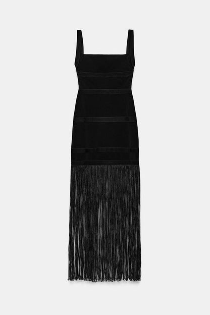 Robe longue à franges