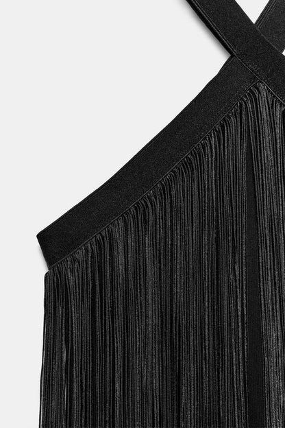 Robe courte à franges