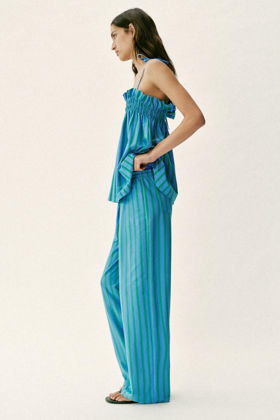 Pantalon palazzo à rayures