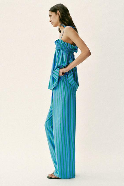 Pantalon palazzo à rayures