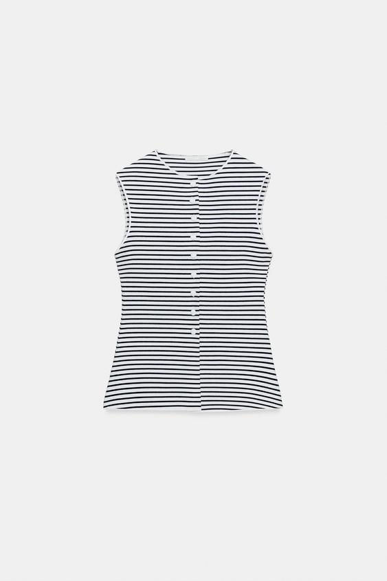 Top façon gilet à boutons