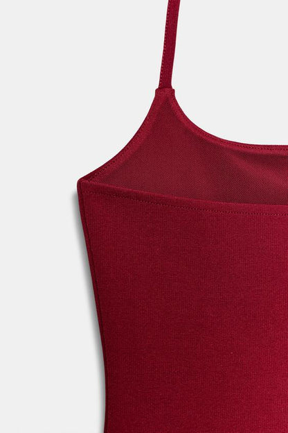 Top dos-nu en maille extensible
