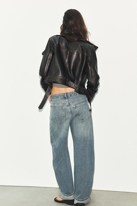 Blouson 100 % cuir délavé