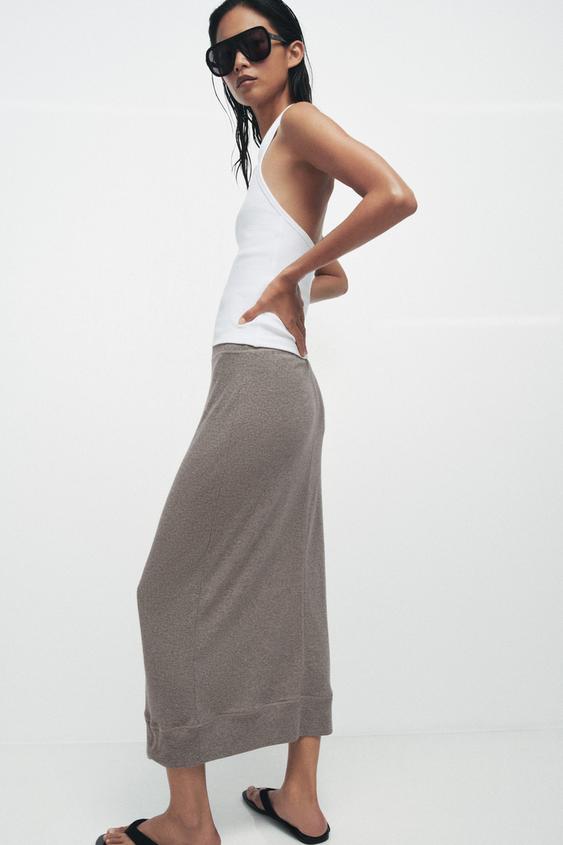 Jupe midi fluide