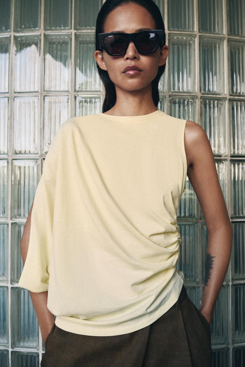 Top asymétrique drapé