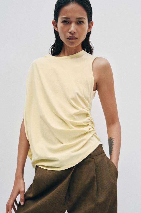 Top asymétrique drapé