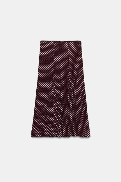 Jupe midi à pois