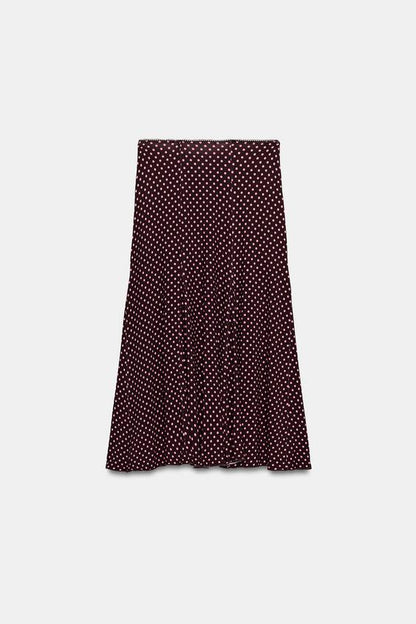 Jupe midi à pois