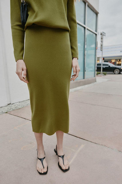Jupe midi en maille