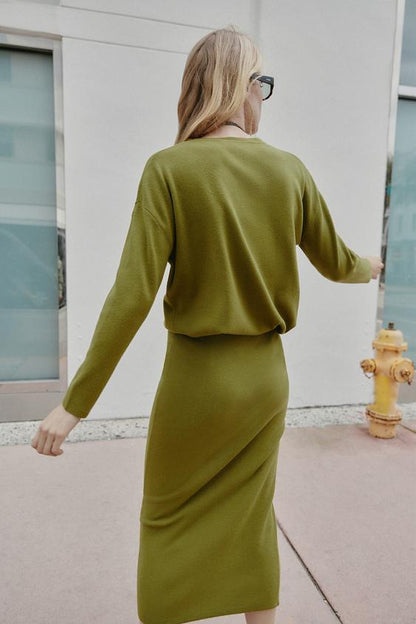Jupe midi en maille