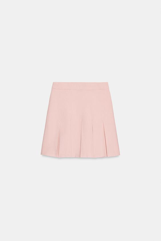 Jupe mini en maille à plis