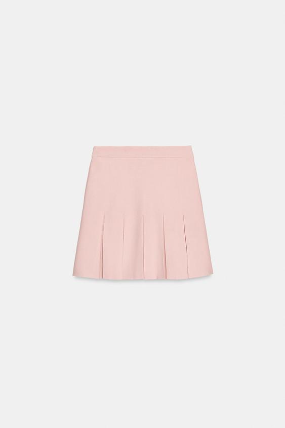 Jupe mini en maille à plis