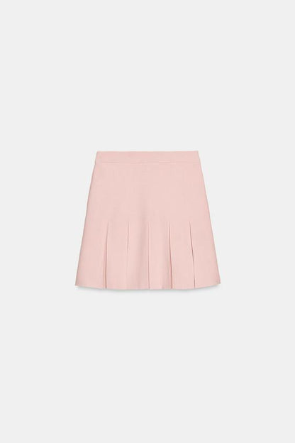 Jupe mini en maille à plis