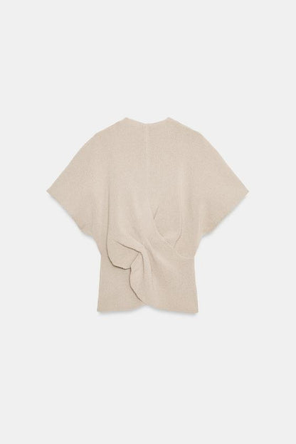 Top en maille avec nœud