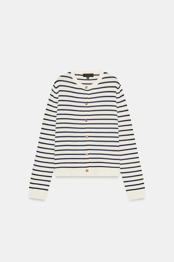 Veste en maille à rayures