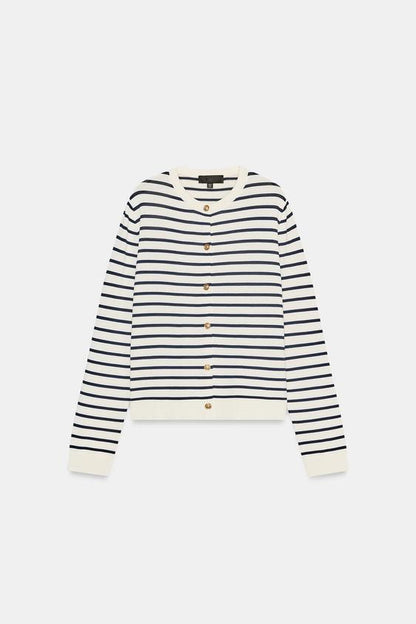 Veste en maille à rayures