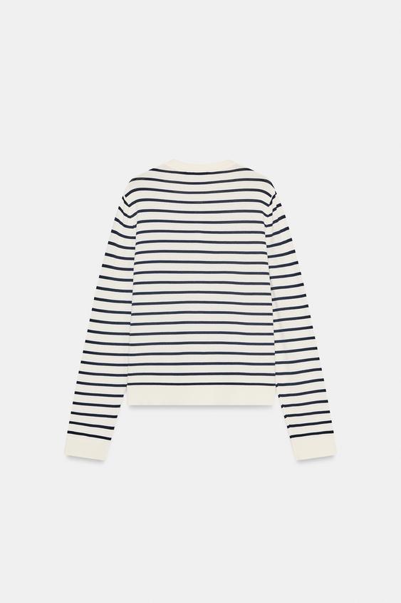 Veste en maille à rayures