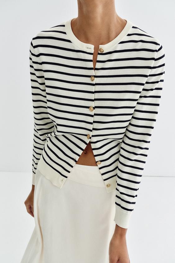 Veste en maille à rayures
