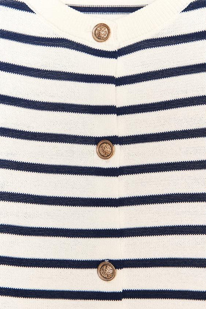 Veste en maille à rayures