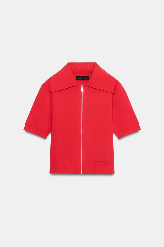 Veste en maille à fermeture zippée