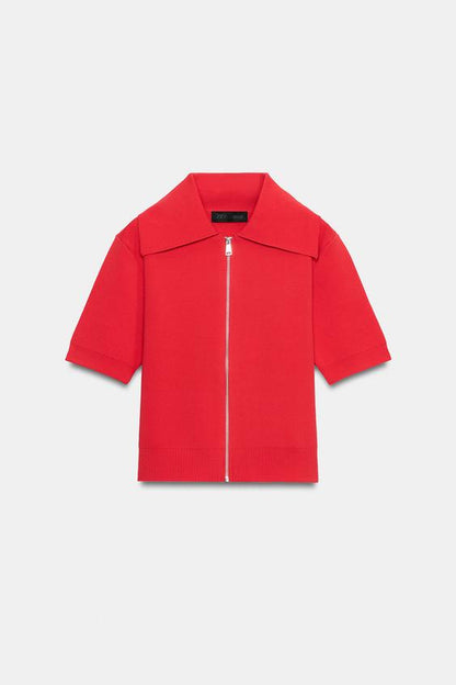 Veste en maille à fermeture zippée