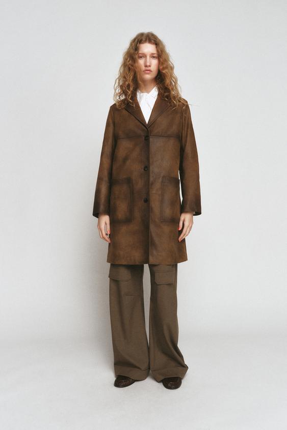 Manteau 100 % cuir ZW Collection Édition limitée