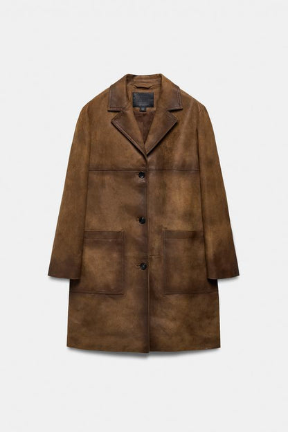 Manteau 100 % cuir ZW Collection Édition limitée