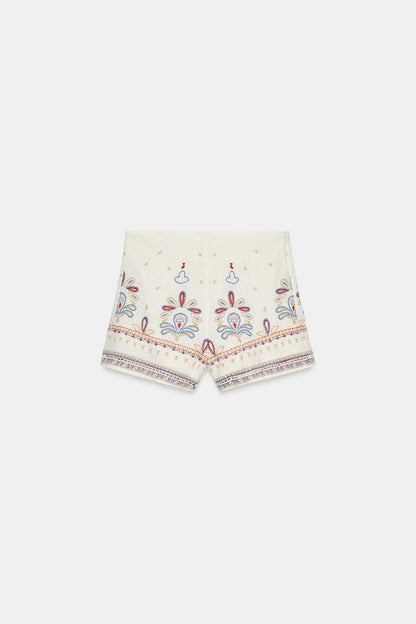Short brodé