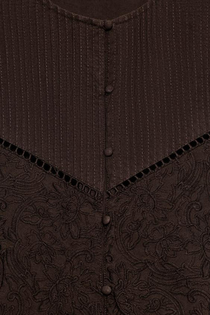 Robe mini en popeline brodée