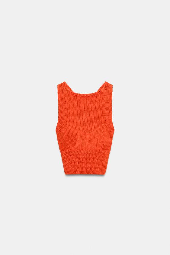 Top en maille à dos croisé