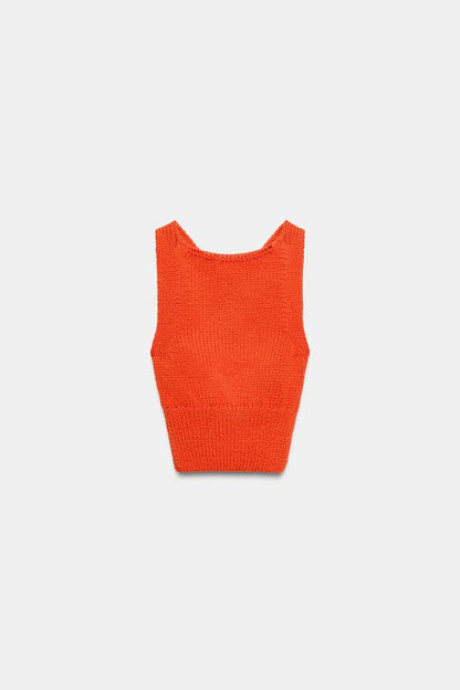 Top en maille à dos croisé